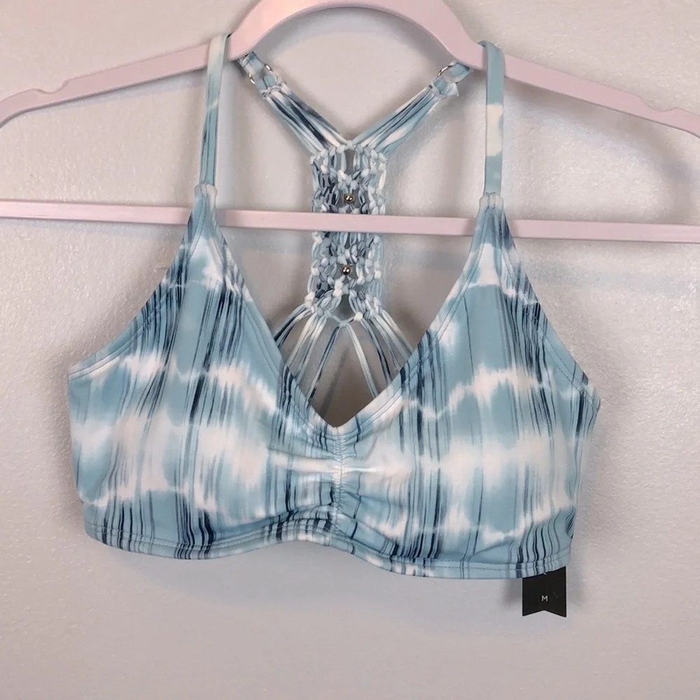 NEW‎ Ambrielle Blue & White Woven Back Swimwear